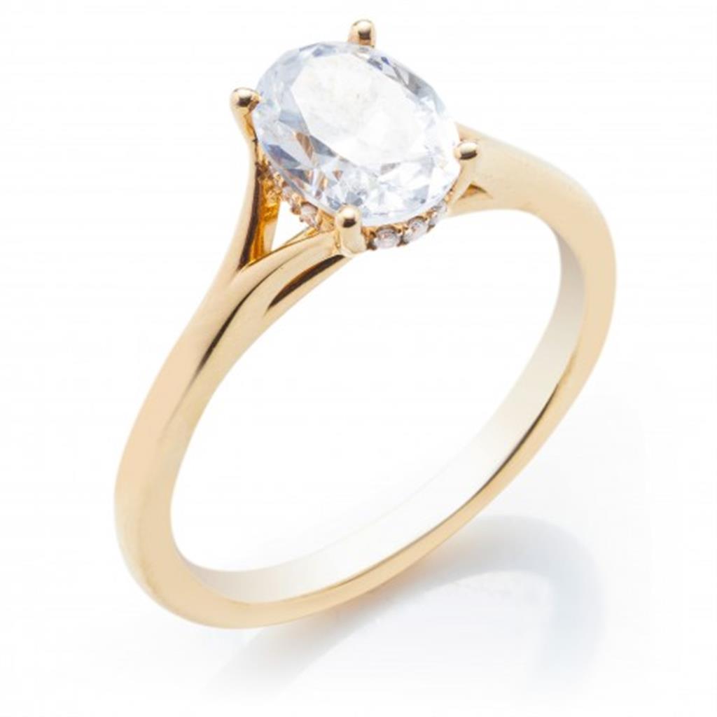 14kt Davis 15 point top Diamond solitaire