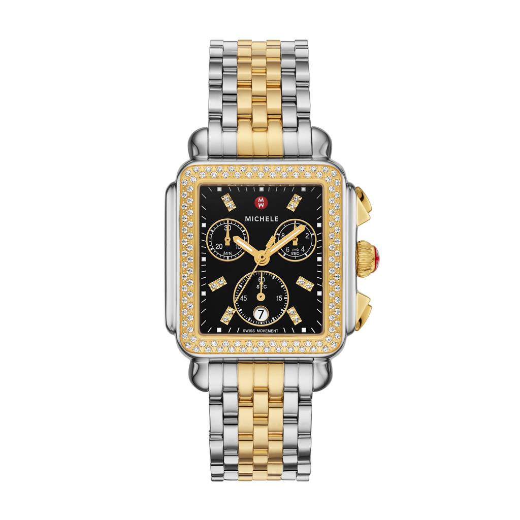 Michele Deco Two Tone 18k Gold Diamond Watch Davis Jewelers