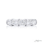 JB Star Women's Platinum Wedding Band with Radiant Cut Diamonds