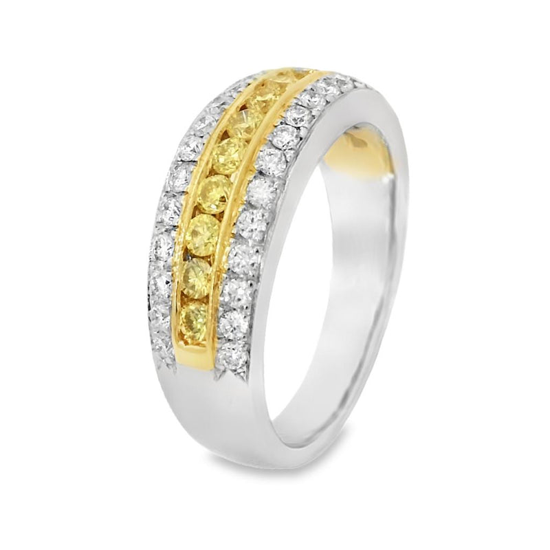 JB Star Platinum and 18k Yellow Gold Vintage-Inspired Multi-Row Wedding Band with Milgrain Detail