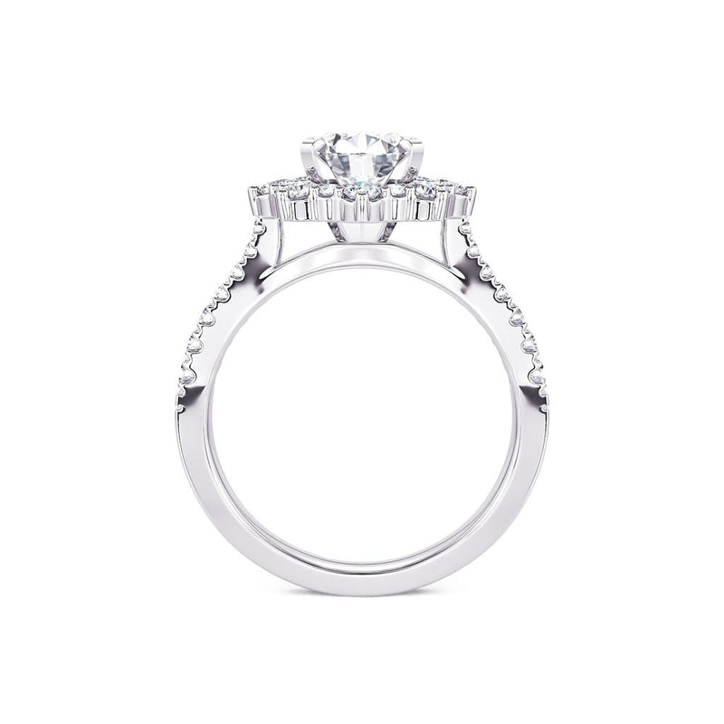 Davis Classics Halo Diamond Engagement Ring Setting in 14k White Gold