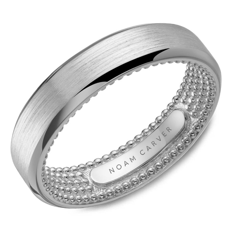 Noam Carver Men's Classic Wedding Band in 14k White Gold