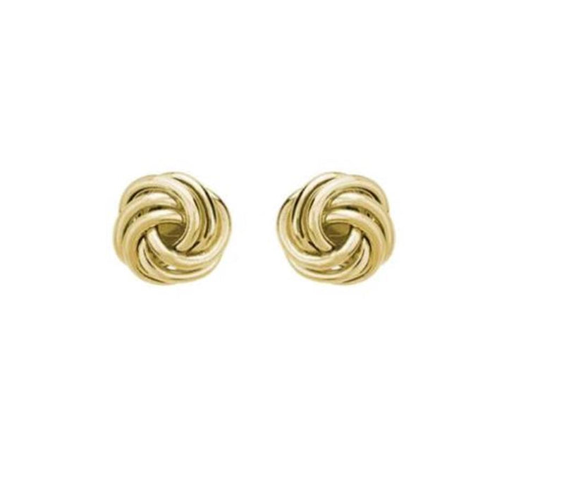 Davis Classics 14k Yellow Gold Rosetta Knot Stud Earrings