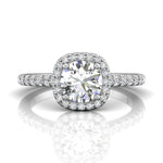 Martin Flyer Halo Diamond Engagement Ring Setting in 14k White Gold