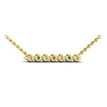 Vlora 14k Yellow Gold Adella Collection Emerald and Diamond Bar Necklace