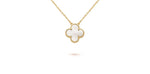 Madison L 14k Yellow Gold Reversible Clover Design Gemstone Pendant Necklace