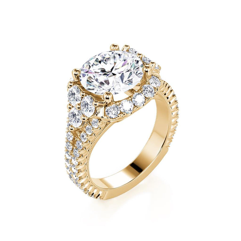 Davis Classics Halo Diamond Engagement Ring Setting in 14k Yellow Gold