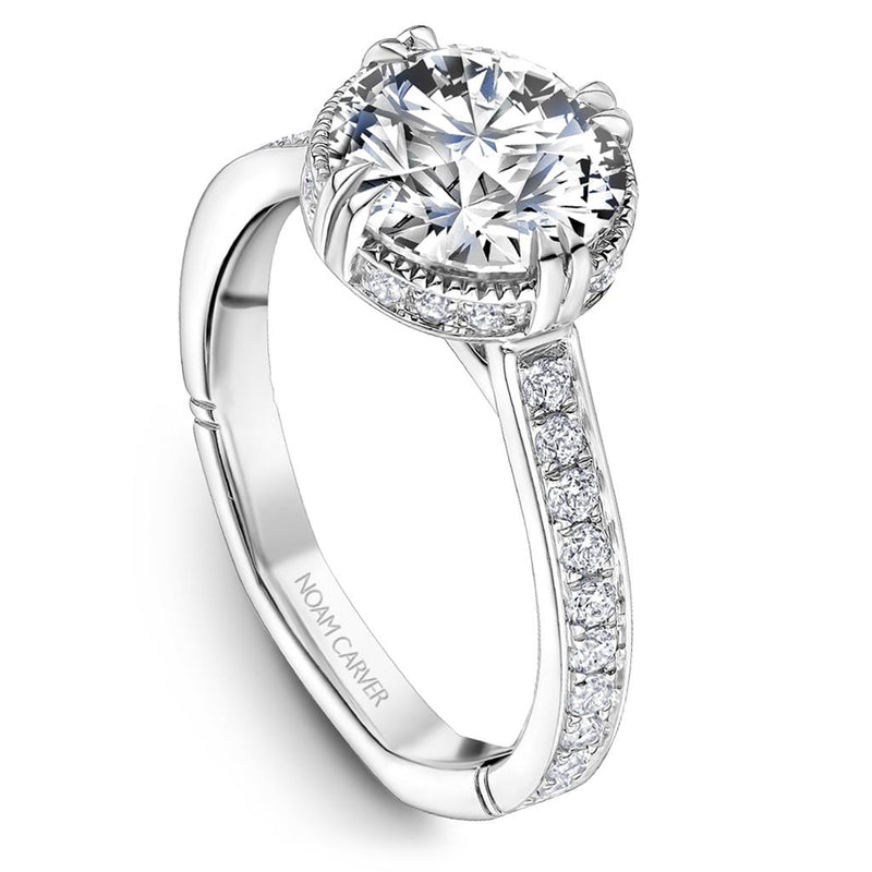 Noam Carver Hidden Halo Diamond Engagement Ring Setting in Platinum