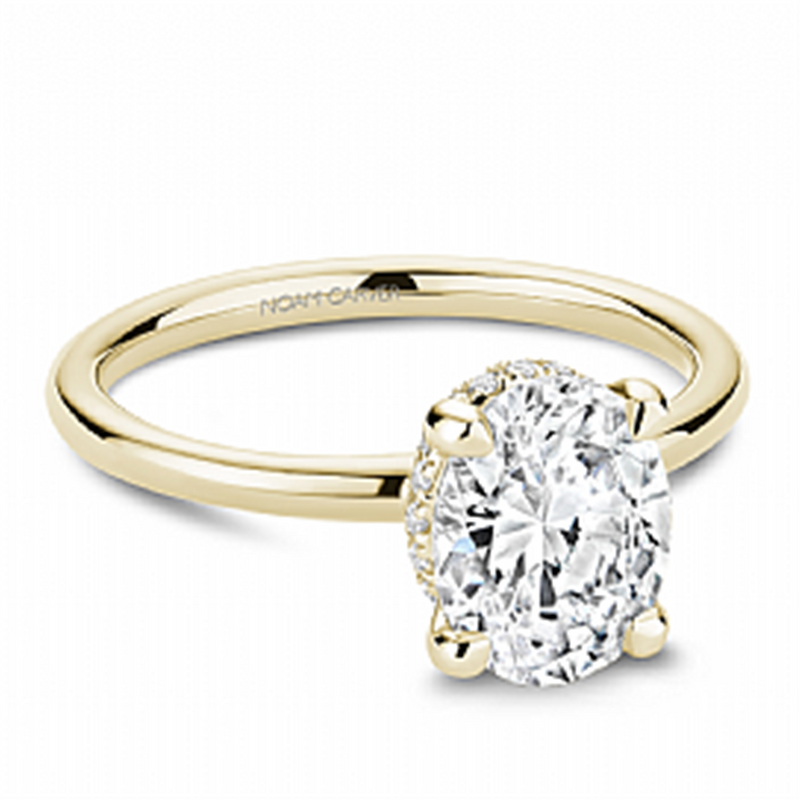 Noam Carver Hidden Halo Diamond Engagement Ring Setting in 14k White & Yellow Gold