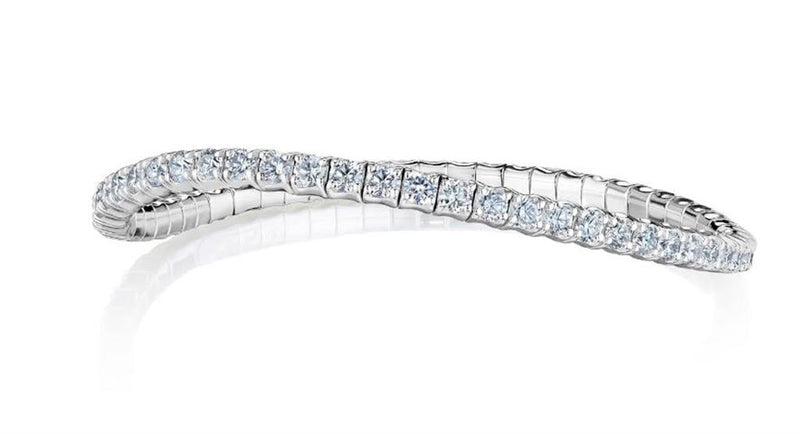 Davis Classics 18k White Gold Diamond Stretch Tennis Bracelet