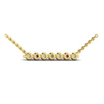 Vlora 14k Yellow Gold Adella Collection Ruby and Diamond Bar Necklace