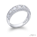 JB Star Women's Platinum Vintage-Inspired Multi-Row Wedding Band with Milgrain Detail