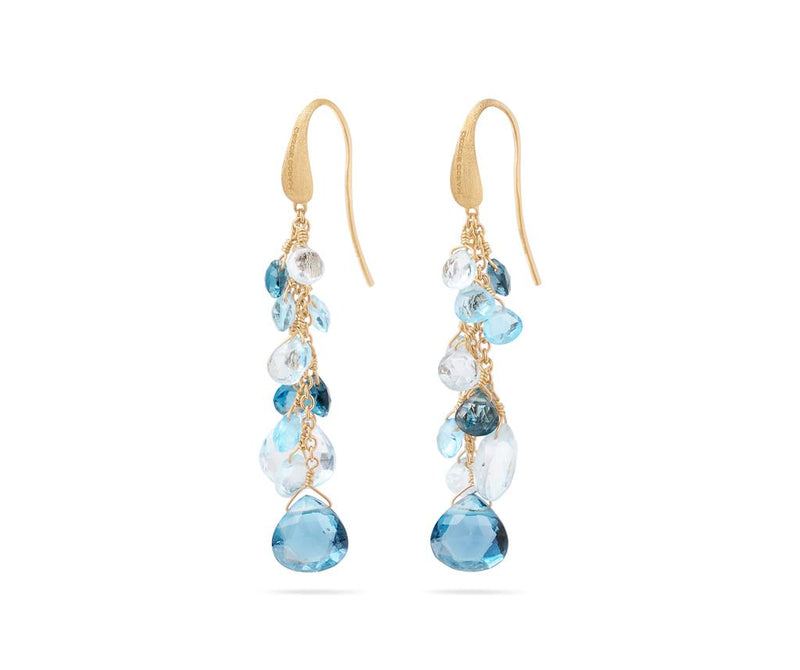 Marco Bicego 18k Yellow Gold Paradise Collection Mixed Topaz Dangle Earrings