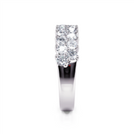 Davis Classics Women's 14k White Gold Double Row Diamond Band with Scalloped Edges