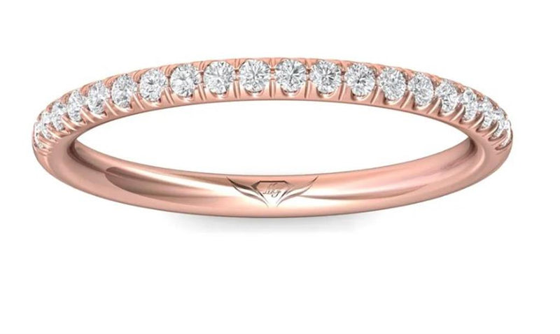 Martin Flyer Women's Classic Diamond Wedding Band in 14k Rose Gold