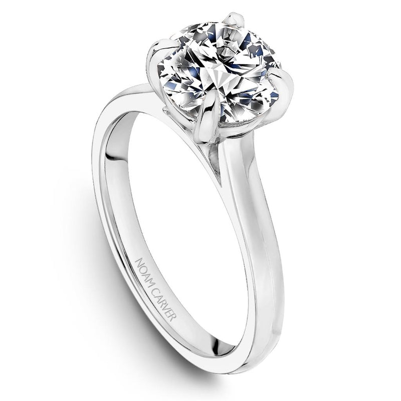 Noam Carver Solitaire Diamond Engagement Ring Setting in 14k White Gold