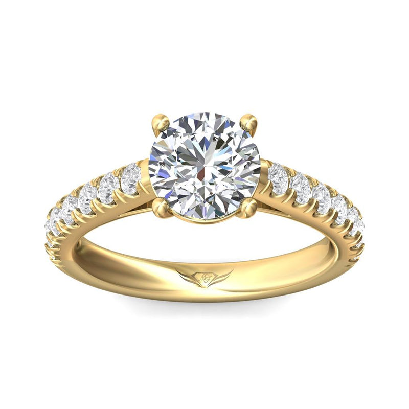 Martin Flyer 14k Yellow Gold Classic Slight Cathedral Engagement Ring Setting