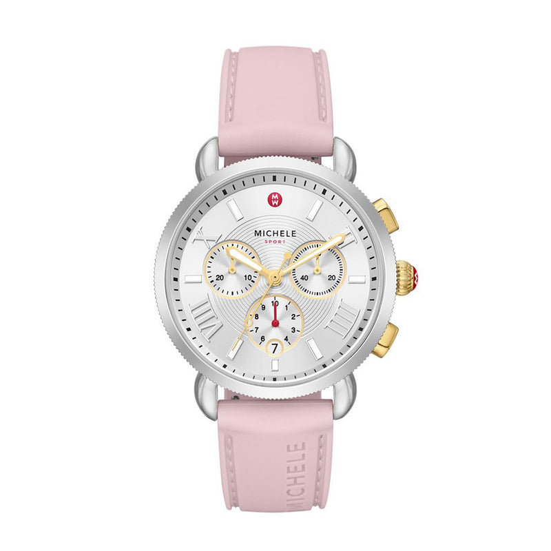 Michele Sporty Sport Sail Two-Tone Peony Silicone Watch