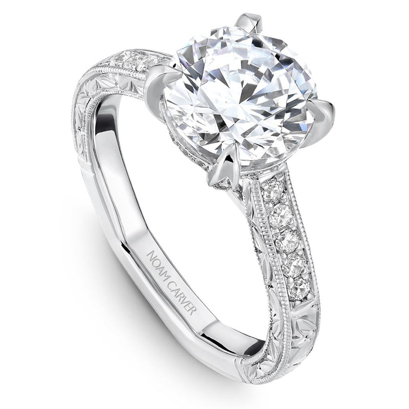 Noam Carver Vintage Diamond Engagement Ring Setting in Platinum