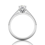 Martin Flyer Sidestone Diamond Engagement Ring Setting in 14k White Gold