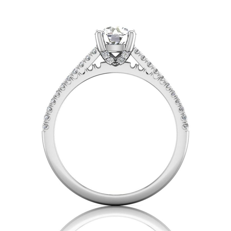 Martin Flyer 14k White Gold Cathedral Design Engagement Ring Setting