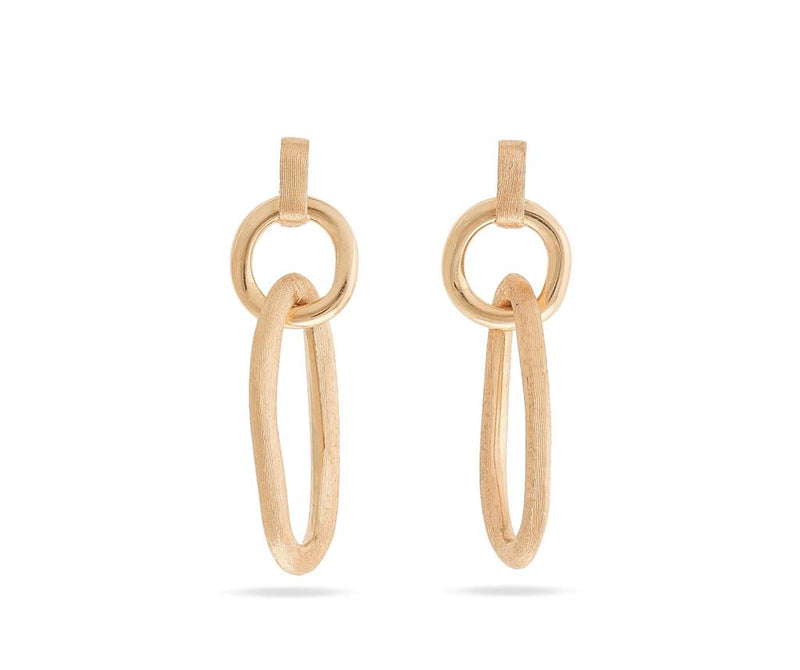 Marco Bicego 18k Yellow Gold Jaipur Gold Collection Mixed Link Double Drop Earrings