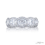 JB Star Platinum Halo Design Five-Stone Diamond Band