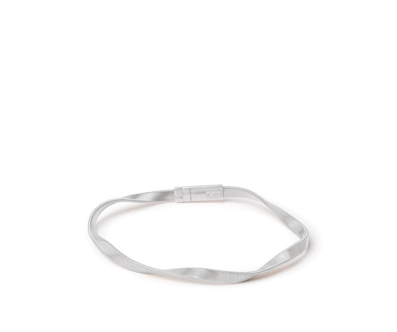 Marco Bicego 18k White Gold Marrakech Collection Supreme Hand-Hammered and Twisted Bangle