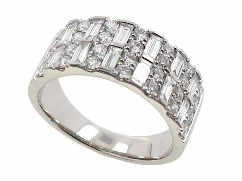 Davis Classics 18k White Gold Multi-Row Diamond Fashion Band