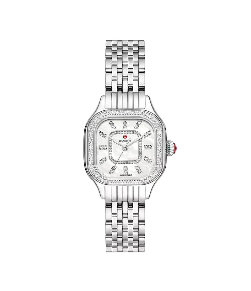 Michele Meggie Diamond Stainless Steel Watch