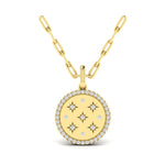 Vlora 14k Yellow Gold Amuleta Collection Diamond Medallion Pendant Necklace