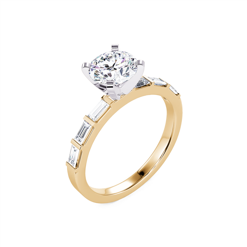 Davis Classics Sidestone Diamond Engagement Ring Setting in 14k Yellow Gold