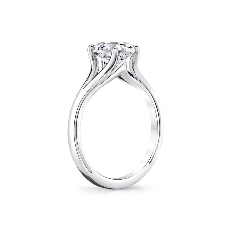 Sylvie Sidestone Diamond Engagement Ring Setting in 14k White Gold