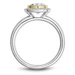 Noam Carver Halo Diamond Engagement Ring Setting in 14k White & Yellow Gold