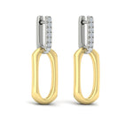 Vlora 14k Yellow and White Gold Diamond Huggie Drop Earrings