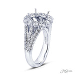 JB Star Platinum Halo Engagement Ring with Round Brilliant Cut Diamonds