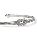 John Hardy Sterling Silver Love Knot Double Row Diamond Bracelet