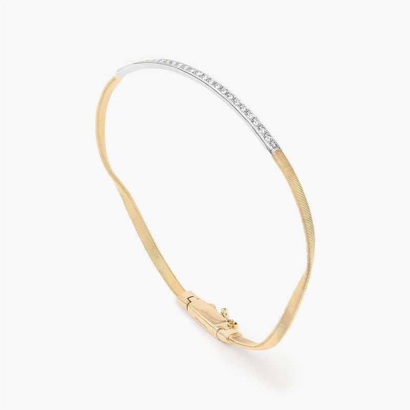 Marco Bicego 18k Yellow and White Gold Marrakech Collection Diamond Bangle Bracelet