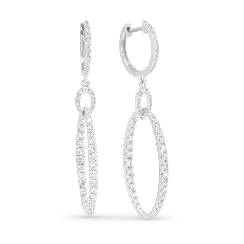 Madison L 14k White Gold Double Drop Diamond Dangle Earrings