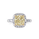 Davis Classics 18k White Gold Cushion Halo Design Engagement Ring