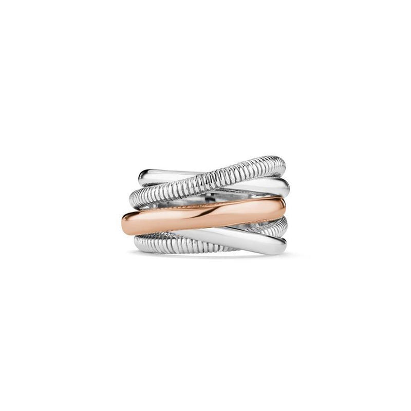 Judith Ripka Fashion Ring in Sterling Silver & 18k Yellow Gold