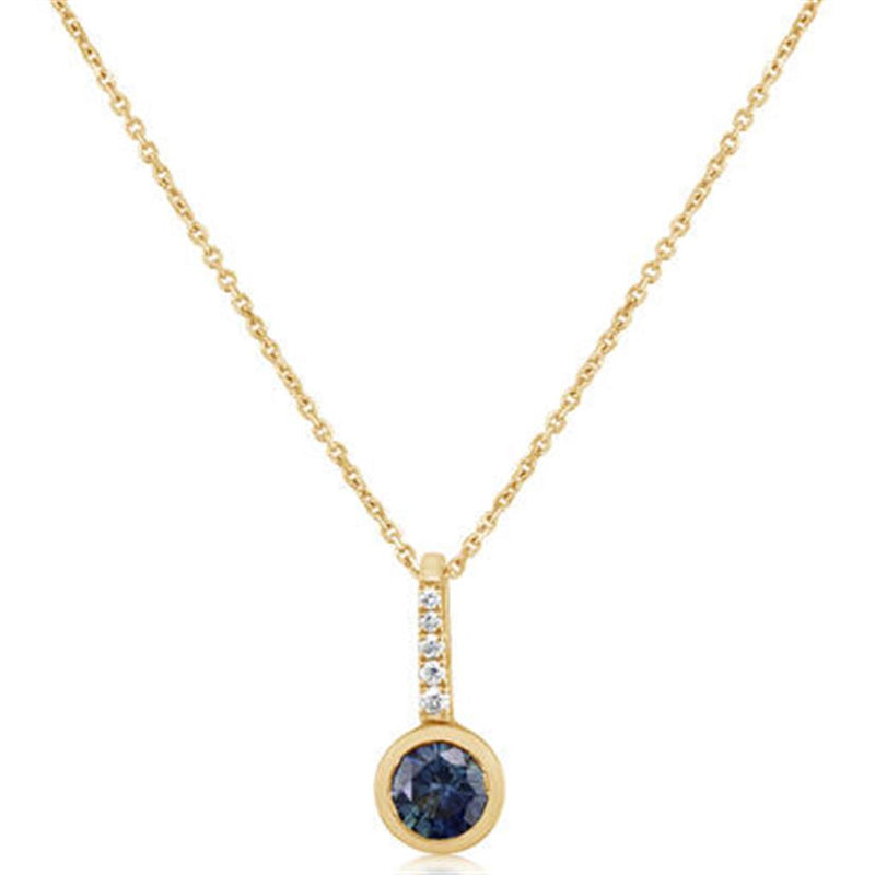 Davis Classics SA Collection Sapphire and Diamonds Pendant Circle