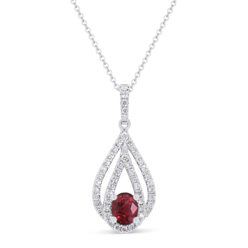 Madison L Ruby and Diamonds Drop Pendant