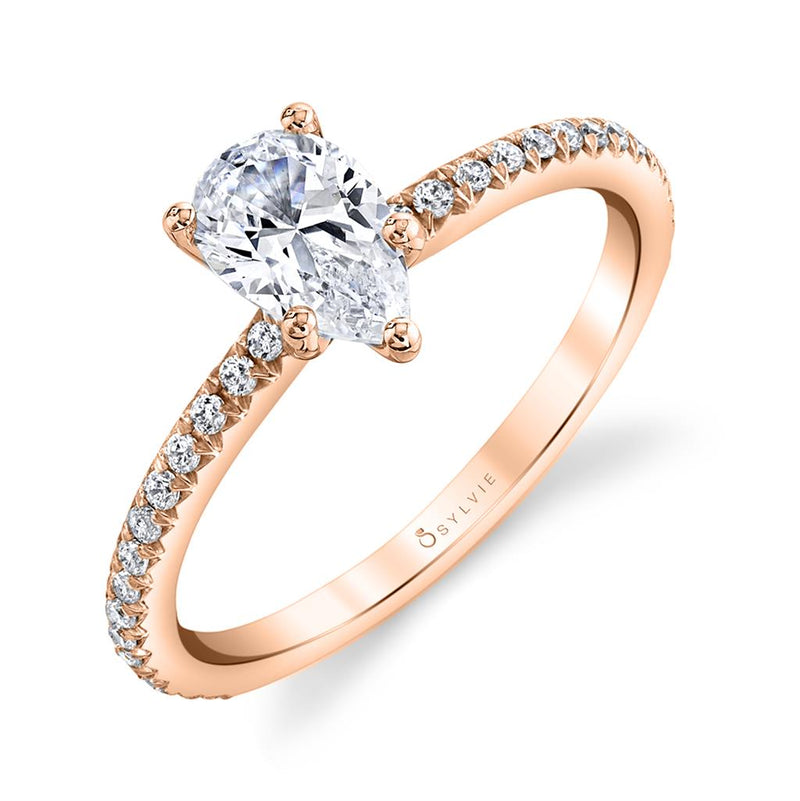 Sylvie 14k Rose Gold Classic Style Engagement Ring Setting