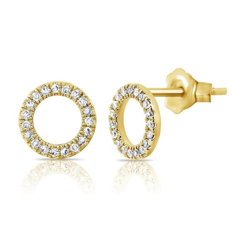 Davis Classics Diamond Stud Earrings in 14k Yellow Gold