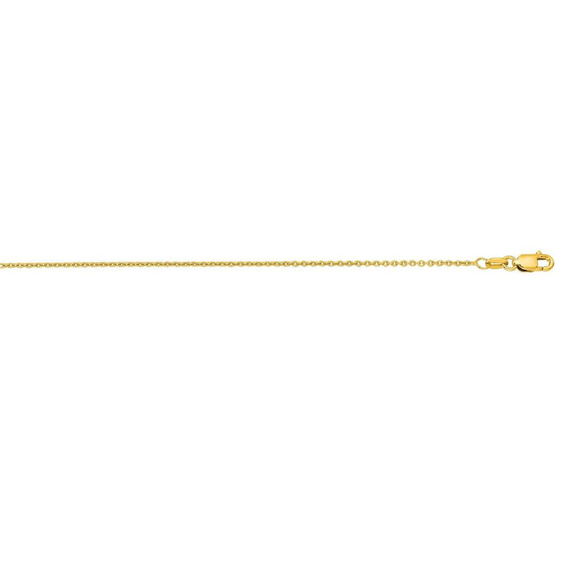 Davis Classics 14k Yellow Gold 1.2mm Round Oval Cable Chain