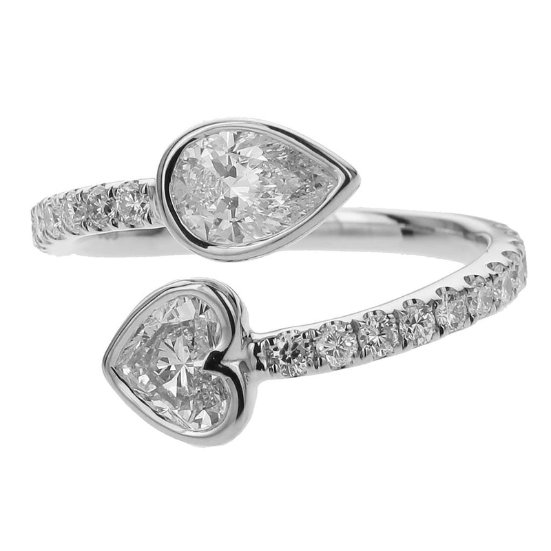 Davis Classics Bypass Diamond Fashion Ring in 18k White Gold