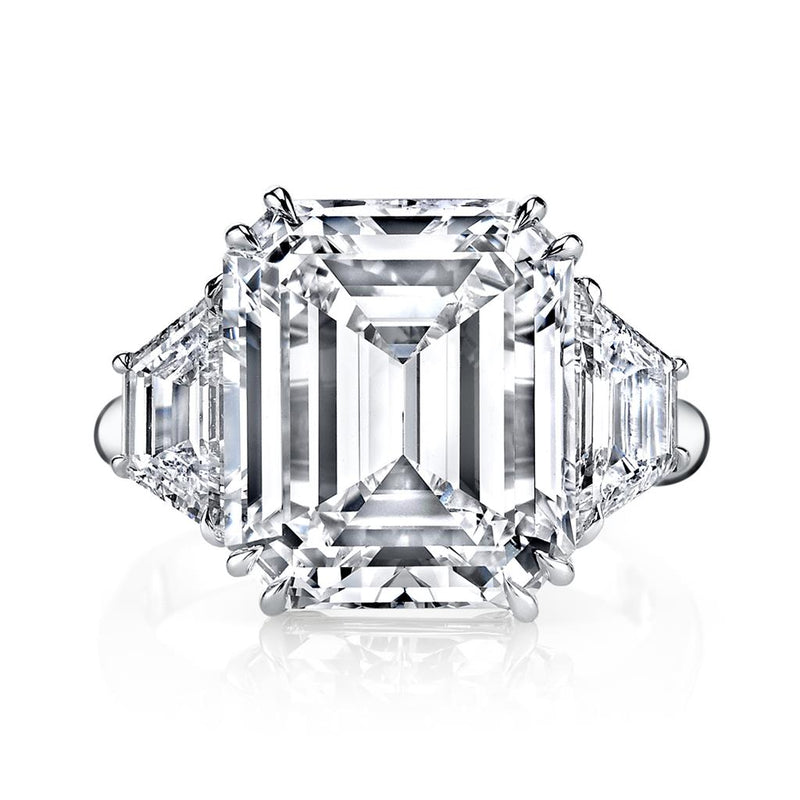 Davis Classics Proposal Ready Three Stone Diamond Engagement Ring in Platinum.