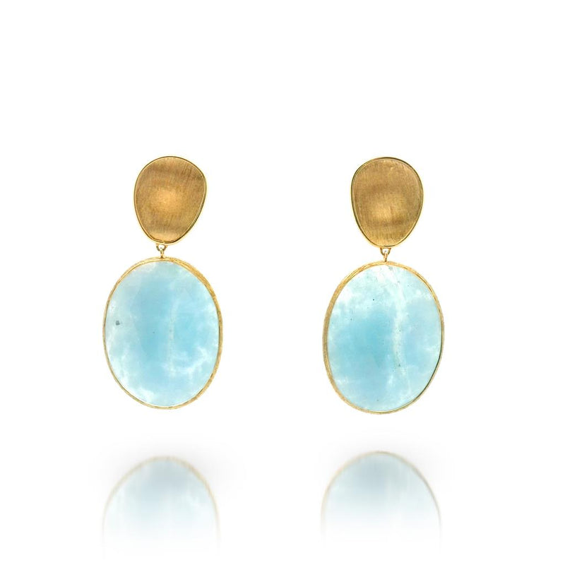 Marco Bicego 18k Yellow Gold Unico Aquamarine Double Drop Earrings