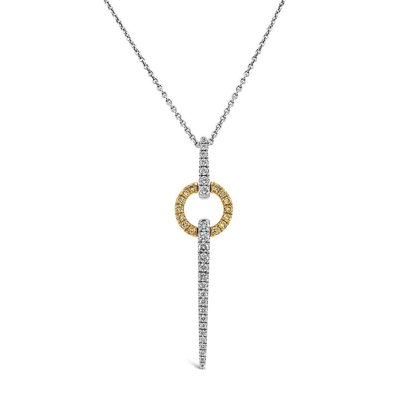 Charles Krypell 18k White and Yellow Gold Fancy Yellow Diamond Spear Drop Pendant